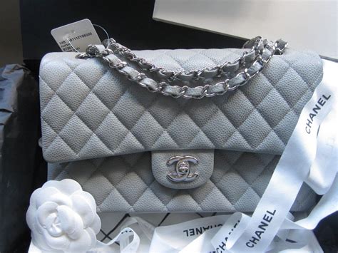 grey chanel|chanel grey handbag.